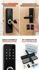 Fechadura Eletrônica Digital Biométrica Inteligent 5 em 1 Tuya Bluetooth – Orbitar Shop