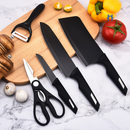 Kit Jogo De Faca Com 5 Peças Inox De Cozinha Com Descascador E Tesoura Colorido