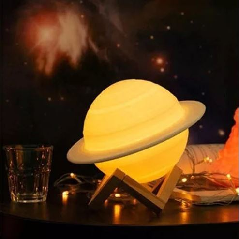 Luminaria Elegante Decoração 3D Saturno Enfeite Portatil Iluminação