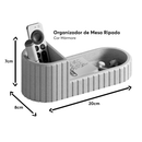 Organizador de Mesa Ripado Cor Mármore Porta Caneta para Escritório Recepção e Sala de Estar Moderna