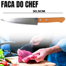 Kit para Churrasco Garra + Faca + Garfo + Chaira + Tábua com sulco e Alça de aço 100% Bambu