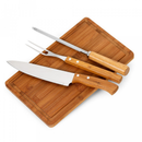 Kit Churrasco Completo 5 Peças com Tábua de Bambu e Garra Inox – Orbitar Shop