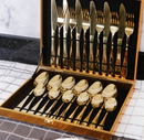Jogo Talheres 24 Peças Faqueiro Inox Premium Luxo Com Maleta
