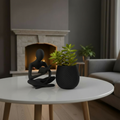 Estátua Decorativa Leitor Minimalista com Vaso Moderno de Plantas para Sala e Escritório – Orbitar Shop