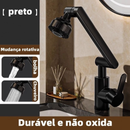 Torneira Monocomando Luxo Preta com Braço Robótico Articulado 360° para Banheiro e Cozinha – Orbitar Shop