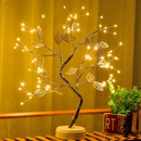 Luminaria Arvore LED Folhas Dourada para Casa Decoração do Quarto Iluminação de Mesa de Cabeceira