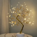 Luminaria Arvore LED Folhas Dourada para Casa Decoração do Quarto Iluminação de Mesa de Cabeceira