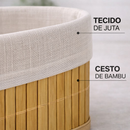 Cesto Organizador de Bambu Multiuso Porta Objetos e Roupas Multiuso