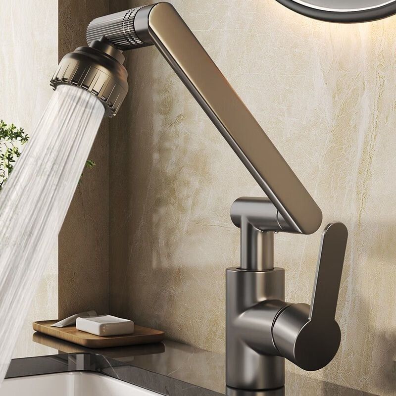 Torneira Monocomando Luxo Preta com Braço Robótico Articulado 360° para Banheiro e Cozinha – Orbitar Shop