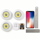 Lampâda Adesiva KIT Com 3 Luminárias e Controle à Pilha AAA MT027-2 (CC) MT027 (CR)
