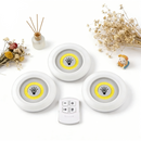 Lampâda Adesiva KIT Com 3 Luminárias e Controle à Pilha AAA MT027-2 (CC) MT027 (CR)
