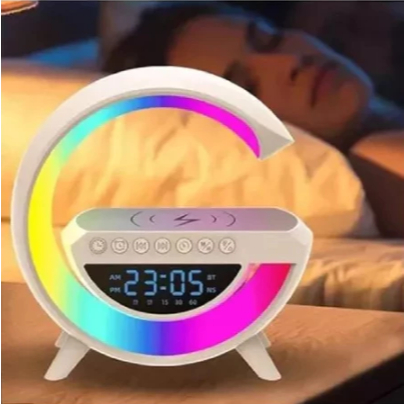 Luminária Inteligente G-Speaker Caixa de Som Bluetooth com Carregador por Indução Sem Fio e Relógio Despertador – Orbitar Shop