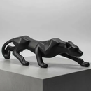Decoração Escultura Pantera Ataque P Preto Fosco Escultura Decoração Luxo Escritório Casa