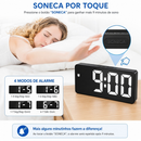 Relógio de Mesa Digital Full Led Inteligente Com Despertador Alarme Temperatura e Soneca