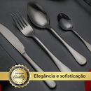 Belifou Kit 24 Jogo De Talheres Aço Inoxidável Preto - Mars