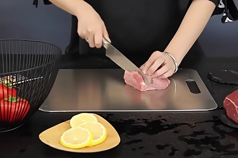 Tábua De Corte 304 Aço Inoxidável Antibacteriana À Prova De Mofo 46 cm tábua de cozinha