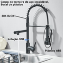 Torneira De Cozinha Gourmet Alça Única Com Extensor De Spray Tubo De Água Flexível Superior Prateado Para Ajuste
