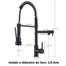 Torneira De Cozinha Gourmet Alça Única Com Extensor De Spray Tubo De Água Flexível Superior Prateado Para Ajuste