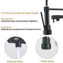 Torneira De Cozinha Gourmet Alça Única Com Extensor De Spray Tubo De Água Flexível Superior Prateado Para Ajuste