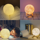 Luminária Mini Lua Cheia Abajur Decoração LED com Alto Relevo e Base para Decoração Sem Fio
