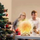 Luminária Mini Lua Cheia Abajur Decoração LED com Alto Relevo e Base para Decoração Sem Fio