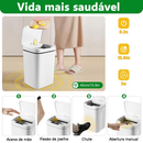 Lixeira com Sensor Automático Inteligente Abre Fácil em Toque Cesto Lixo Casa 16 Litros