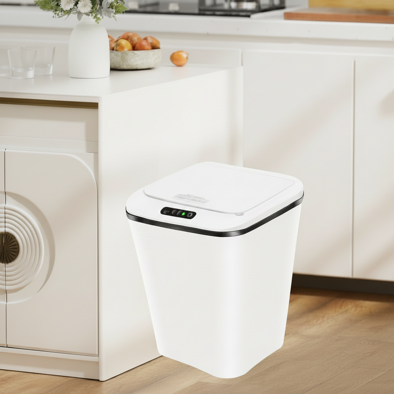 Lixeira com Sensor Automático Inteligente Abre Fácil em Toque Cesto Lixo Casa 16 Litros