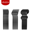 Fanqueiro Gourmet Aço Inoxidável Premium Preto Black Minimalista – Kit 24 Peças – Orbitar Shop