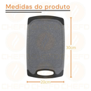 Tabua Multiuso Polipropileno Para Corte De Carnes Cor Preto 30x20cm Antiderrapante CHEF D
