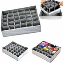 Organizador Gaveta 33X30X10 Com 24 Ou 12 Ou 6 Divisórias Dobrável Meias Intimas Universal Multiuso