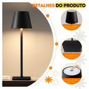 Luminária De Mesa Sem Fio Touch Led Recarregável Para Jantar E Quarto