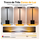 Luminária De Mesa Sem Fio Touch Led Recarregável Para Jantar E Quarto